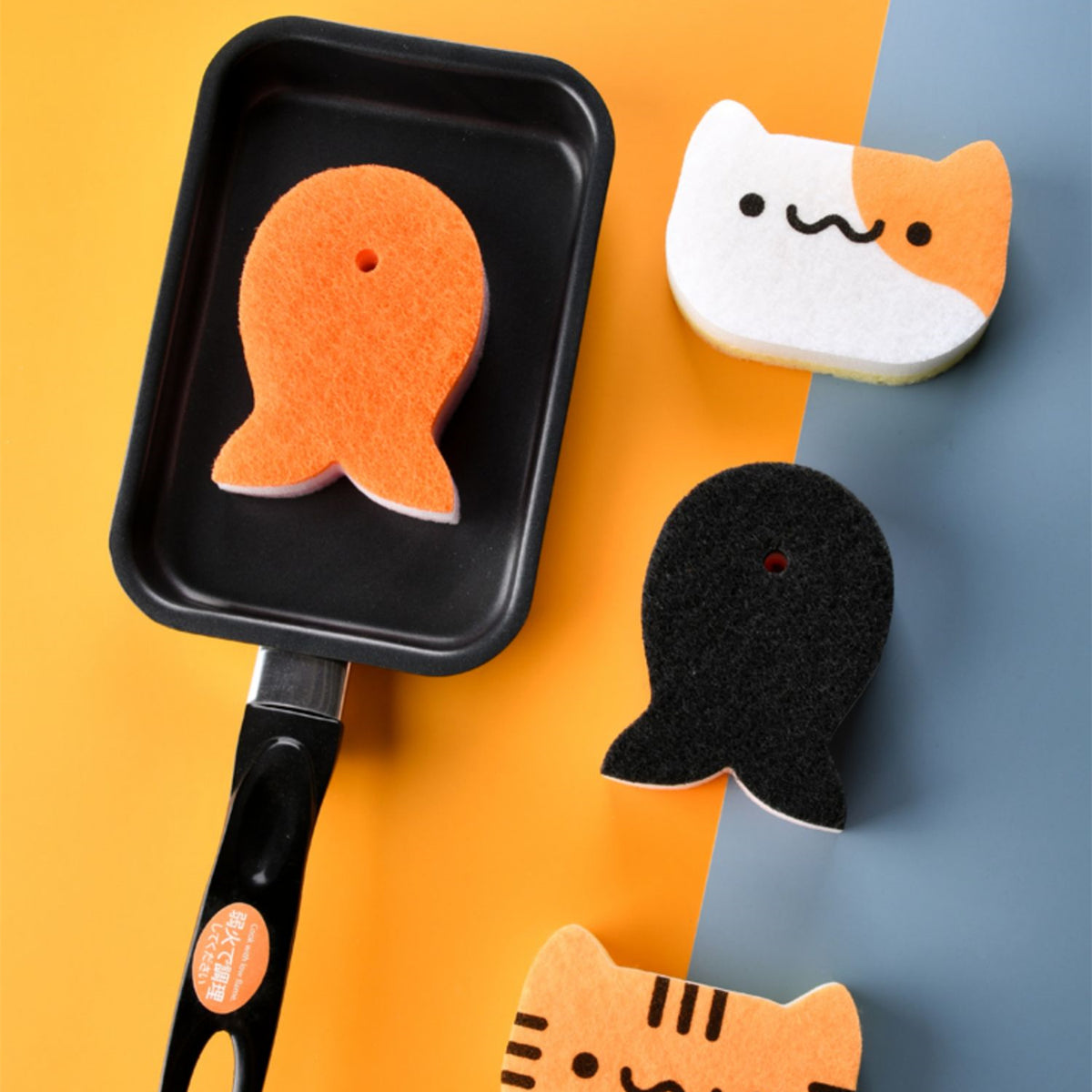 SPONJ Cat Sponges (4-pack) cute kitchen