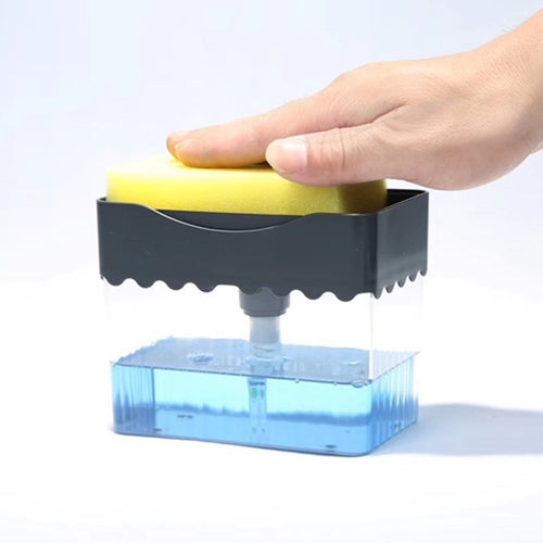 Soap dispenser caddy in use