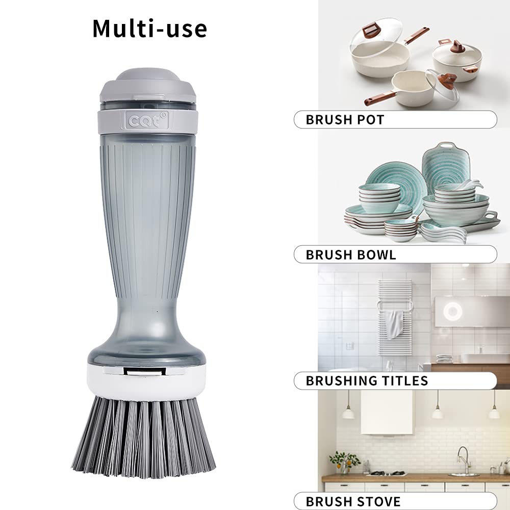 Dish brush in use