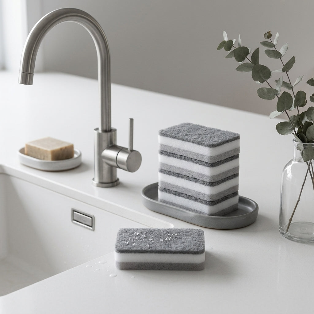 Grey dish sponges