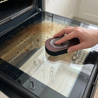 Oven door glass cleaned with SPONJ